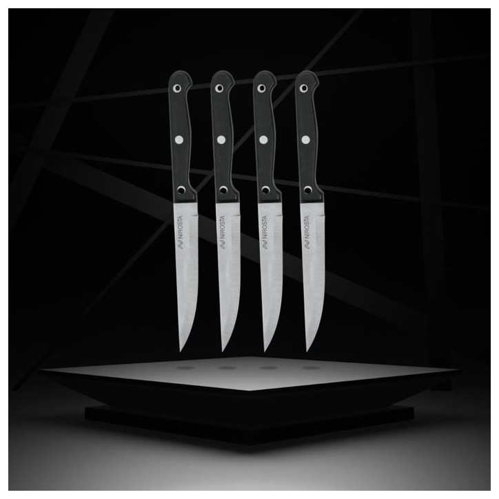 Lot de 4 couteaux a steak - NIROSTA - 21 cm Lot de 4 couteaux a steak - NIROSTA - 21 cm