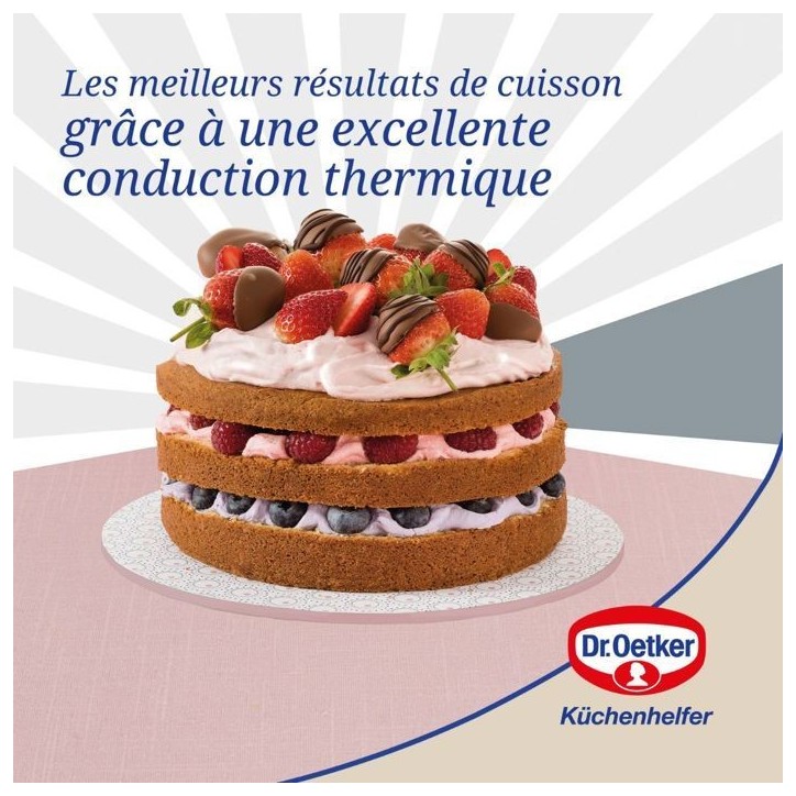 Set de 2 moules a manqué et moules pour layer cake - DR oeTKER - Rétro - 18 et 20 cm Set de 2 moules a manqué et moules pour layer cake - DR oeTKER - Rétro - 18 et 20 cm