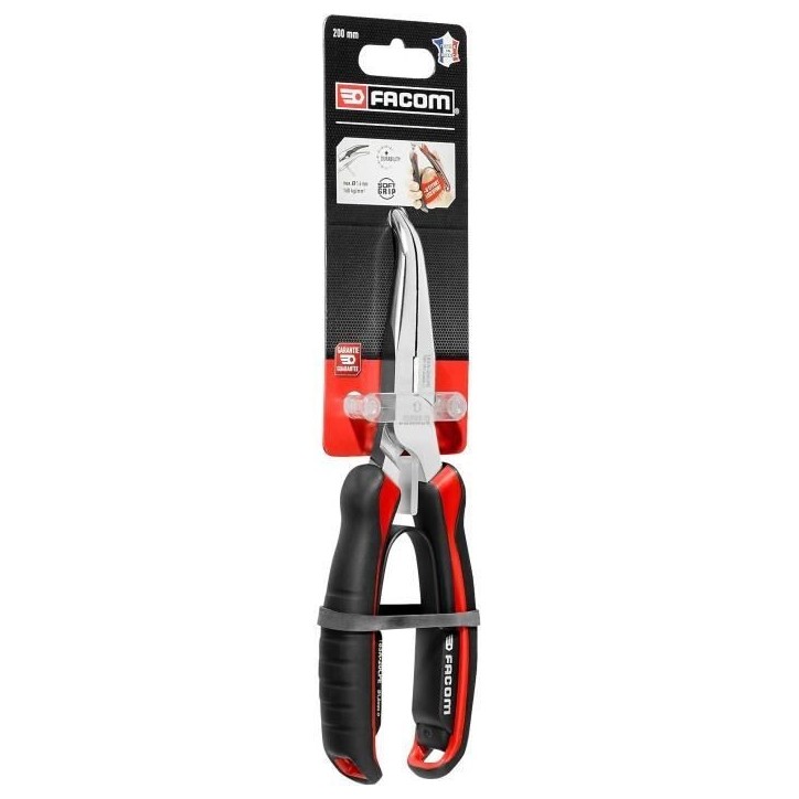 Pince a becs demi-ronds coudés effilés FACOM 183A.20CPEPB - Bec fin et finement strié pour renforcer la prise Pince a becs demi-ronds coudés effilés FACOM 183A.20CPEPB - Bec fin et finement strié pour renforcer la prise