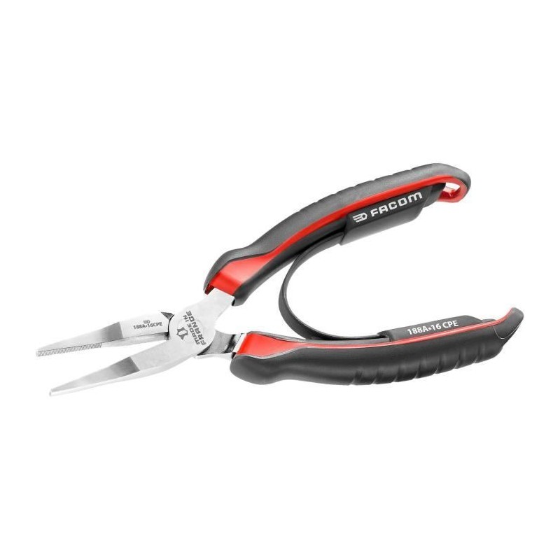 Pince a bec plat FACOM - 188A.16CPEPB - Bec fin de 46mm - Noir