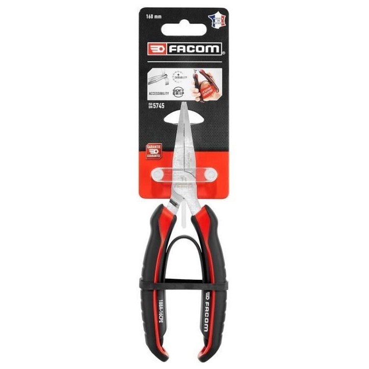 Pince a bec plat FACOM - 188A.16CPEPB - Bec fin de 46mm - Noir Pince a bec plat FACOM - 188A.16CPEPB - Bec fin de 46mm - Noir