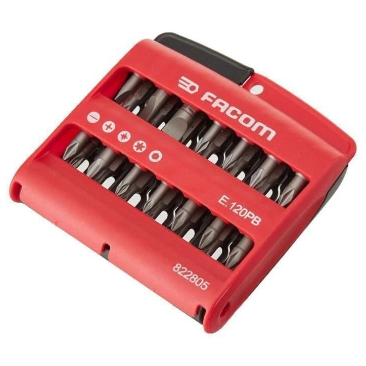 Boîte de 28 embouts série 1 High Perf' (Fente / PH / PZ / 6 pans / Torx) - FACOM - E.120PB Boîte de 28 embouts série 1 High Perf' (Fente / PH / PZ / 6 pans / Torx) - FACOM - E.120PB