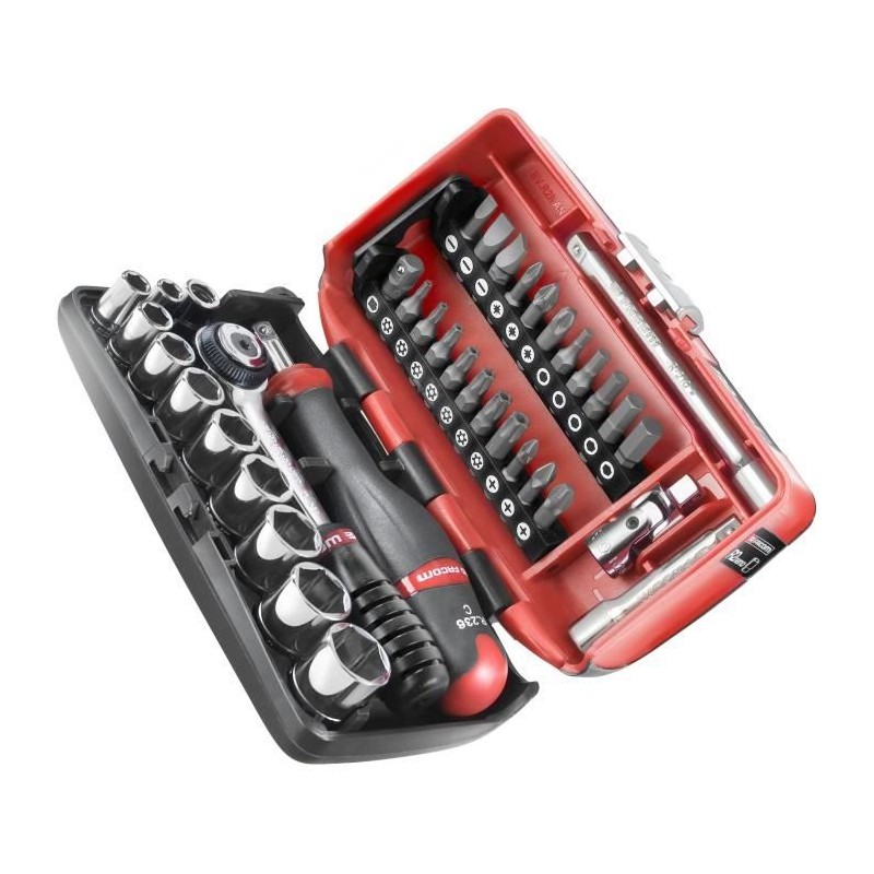 Coffret douilles 1/4'' 6 pans métriques et embouts - FACOM - R2NANOPB Coffret douilles 1/4'' 6 pans métriques et embouts - FACOM - R2NANOPB