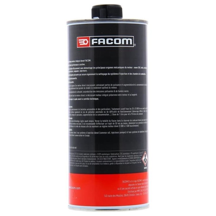 Decalaminage intégral moteur diesel preventif 1L - FACOM - soupapes, combustion, vanne EGR, catalyseur, filtre a particules Decalaminage intégral moteur diesel preventif 1L - FACOM - soupapes, combustion, vanne EGR, catalyseur, filtre a particules