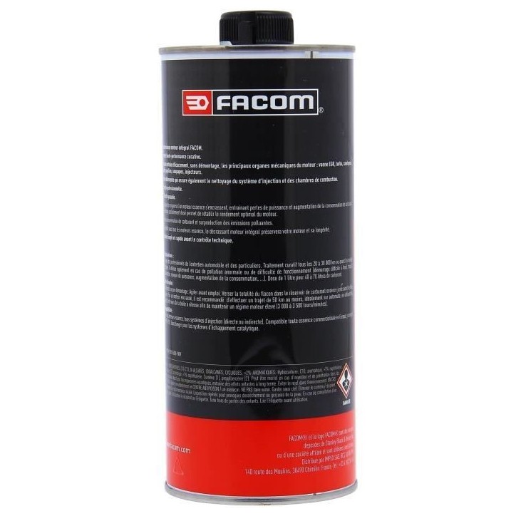 Decalaminage intégral moteur essence preventif 1L - FACOM - soupapes, combustion, vanne EGR, catalyseur, filtre a particules Decalaminage intégral moteur essence preventif 1L - FACOM - soupapes, combustion, vanne EGR, catalyseur, filtre a particules