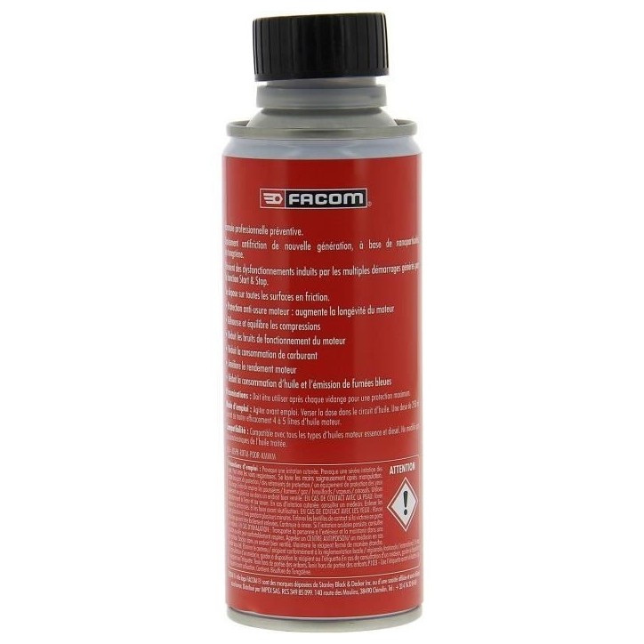 Traitement anti-friction moteurs Start&Stop essence & diesel 250ml - FACOM - Limite l'usure antifriction Traitement anti-friction moteurs Start&Stop essence & diesel 250ml - FACOM - Limite l'usure antifriction