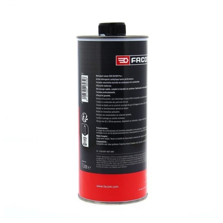 Nettoyant vanne EGR diesel 1L - FACOM - Pro+ - Tres haut pouvoir nettoyant du systeme d'admission et de la vanne EGR Nettoyant vanne EGR diesel 1L - FACOM - Pro+ - Tres haut pouvoir nettoyant du systeme d'admission et de la vanne EGR