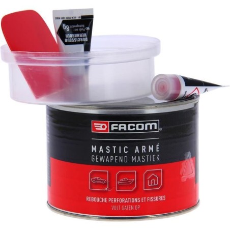 Mastic polyester armé 600g réparation fissures et perforations carrosserie - FACOM - Colle les pieces cassées et les composit