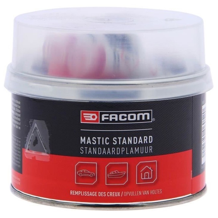 Mastic réparation fissures carrosserie 500g - FACOM - Forte adhesion - Métal, bois, stratifié, béton - Polyester Mastic réparation fissures carrosserie 500g - FACOM - Forte adhesion - Métal, bois, stratifié, béton - Polyester