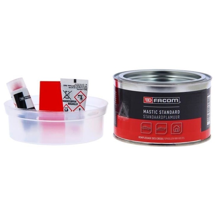 Mastic réparation fissures carrosserie 500g - FACOM - Forte adhesion - Métal, bois, stratifié, béton - Polyester Mastic réparation fissures carrosserie 500g - FACOM - Forte adhesion - Métal, bois, stratifié, béton - Polyester