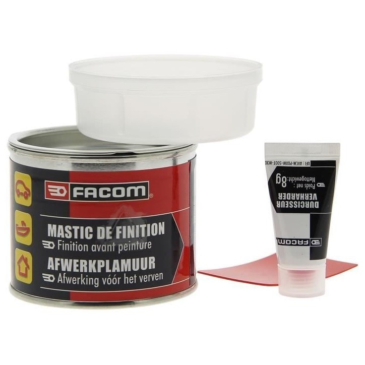 Mastic polyester finition carrosserie avant peinture 250g - FACOM - Facile a appliquer et a poncer - métal, bois, stratifiés,