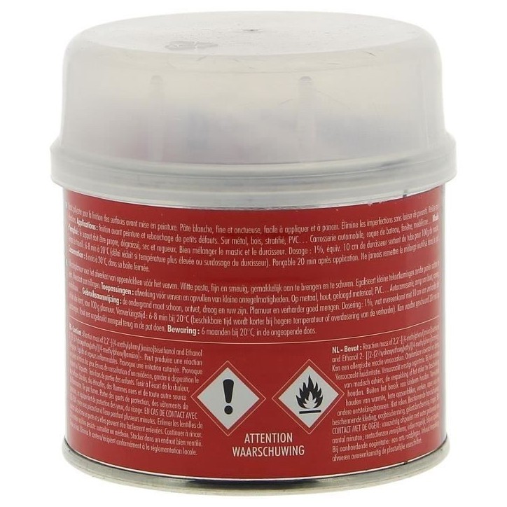 Mastic polyester finition carrosserie avant peinture 250g - FACOM - Facile a appliquer et a poncer - métal, bois, stratifiés,