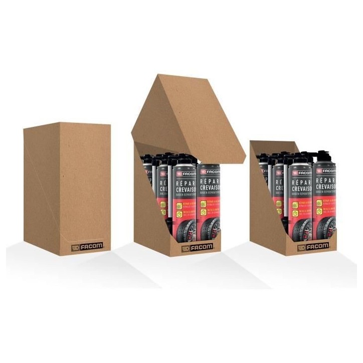 Répare crevaison 400ml - FACOM - sans démontage du pneu jusqu'a 195 mm avec ou sans chambre a air. Répare crevaison 400ml - FACOM - sans démontage du pneu jusqu'a 195 mm avec ou sans chambre a air.