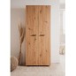 Meuble a chaussures Lugo - Décor chene artisan - 74 x 181,5 x 34 cm - Capacité 32 Paires