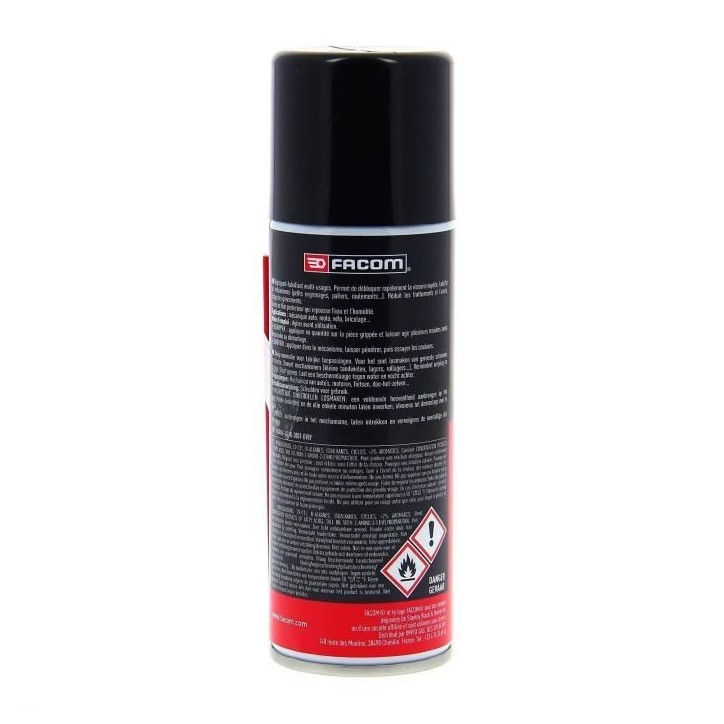 Dégrippant-lubrifiant Aérosol 200ml - FACOM - Permet de débloquer rapidement la visserie oxydée. Lubrifie les mécanismes Dégrippant-lubrifiant Aérosol 200ml - FACOM - Permet de débloquer rapidement la visserie oxydée. Lubrifie les mécanismes