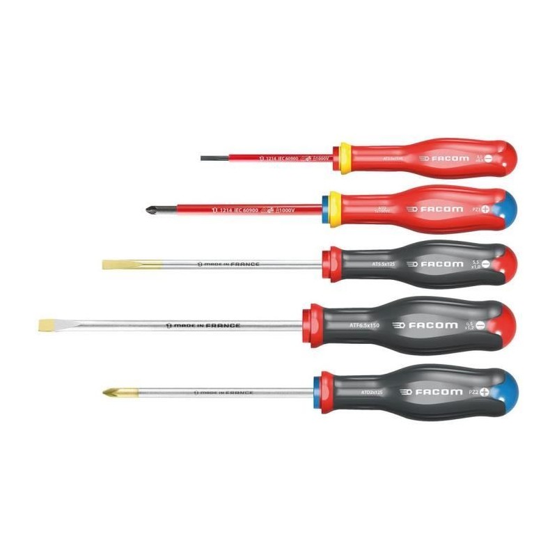 Coffret de 5 Tournevis Protwist FACOM - AT.J5VEPB (dont 2 Tournevis is Coffret de 5 Tournevis Protwist FACOM - AT.J5VEPB (dont 2 Tournevis is