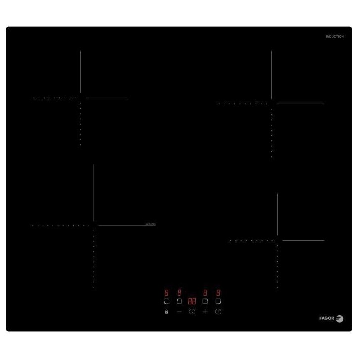 Table de cuisson - FAGOR - FTI468 - 59 cm - 4 foyers induction - Verre noir Table de cuisson - FAGOR - FTI468 - 59 cm - 4 foyers induction - Verre noir