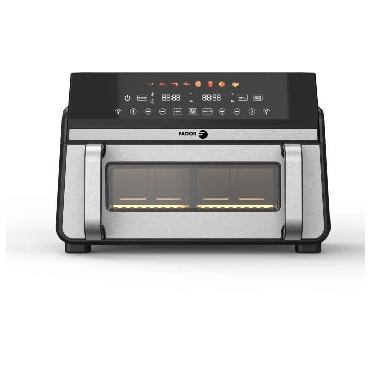 Friteuse sans huile FAGOR - Airfryer FG10AF - Capacité 11L - Double cuves 5,5L - Séparateur amovible - 2200W Friteuse sans huile FAGOR - Airfryer FG10AF - Capacité 11L - Double cuves 5,5L - Séparateur amovible - 2200W