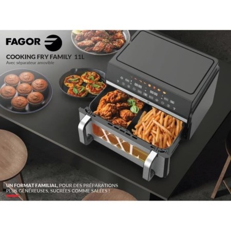 Friteuse sans huile FAGOR - Airfryer FG10AF - Capacité 11L - Double cuves 5,5L - Séparateur amovible - 2200W
