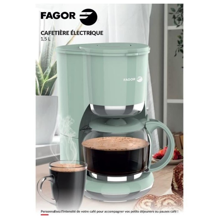 Cafetiere filtre - FAGOR - FG1560 - 1,5L - 12 tasses - Maintien au chaud