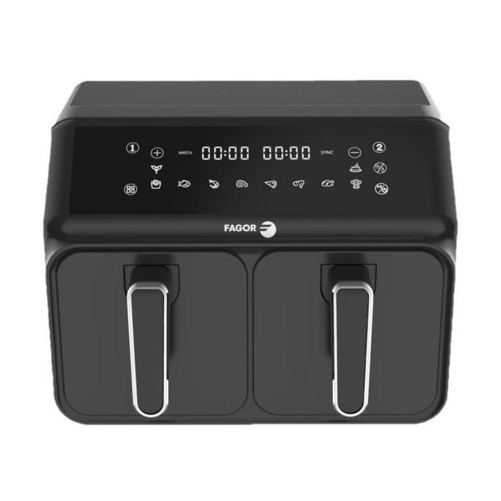 Friteuse sans huile FAGOR - Airfryer FG2X4L - Capacité 8L - Double cuves 4L - 8 programmes de cuisson - 2200W Friteuse sans huile FAGOR - Airfryer FG2X4L - Capacité 8L - Double cuves 4L - 8 programmes de cuisson - 2200W