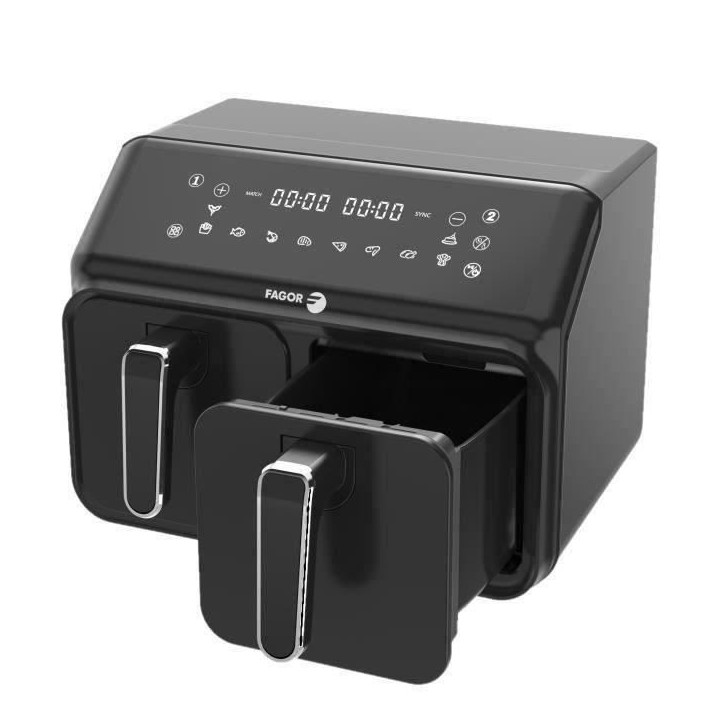 Friteuse sans huile FAGOR - Airfryer FG2X4L - Capacité 8L - Double cuves 4L - 8 programmes de cuisson - 2200W Friteuse sans huile FAGOR - Airfryer FG2X4L - Capacité 8L - Double cuves 4L - 8 programmes de cuisson - 2200W