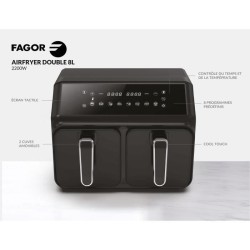 Friteuse sans huile FAGOR - Airfryer FG2X4L - Capacité 8L - Double cu
