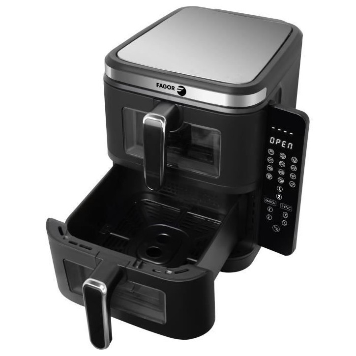 Friteuse sans huile FAGOR - Airfryer FGD11 - Capacité 11L - Double cuves 5,5 L - 12 programmes de cuisson - 2800W Friteuse sans huile FAGOR - Airfryer FGD11 - Capacité 11L - Double cuves 5,5 L - 12 programmes de cuisson - 2800W