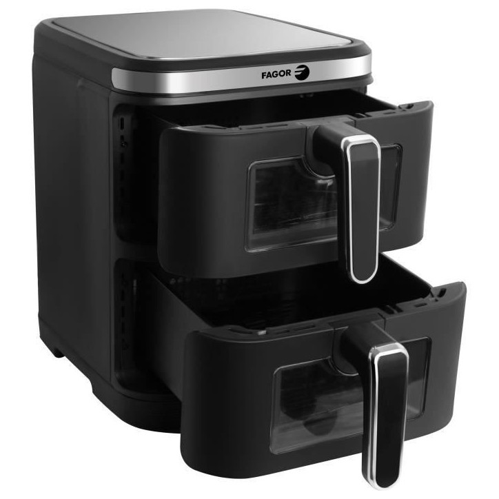 Friteuse sans huile FAGOR - Airfryer FGD11 - Capacité 11L - Double cuves 5,5 L - 12 programmes de cuisson - 2800W Friteuse sans huile FAGOR - Airfryer FGD11 - Capacité 11L - Double cuves 5,5 L - 12 programmes de cuisson - 2800W