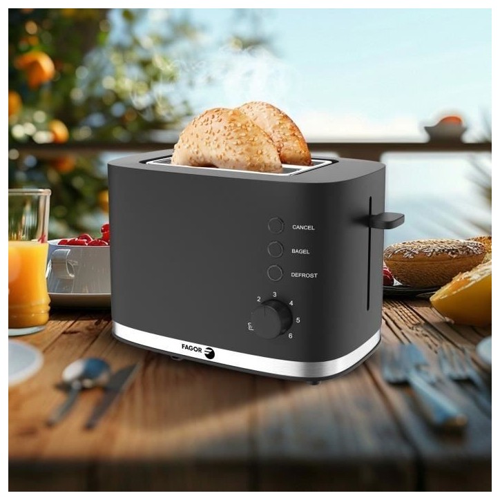 Grill Pain - FAGOR - FG250 - 4 fonctions : Bagel, Réchauffage, Annulation, Décongélation Grill Pain - FAGOR - FG250 - 4 fonctions : Bagel, Réchauffage, Annulation, Décongélation