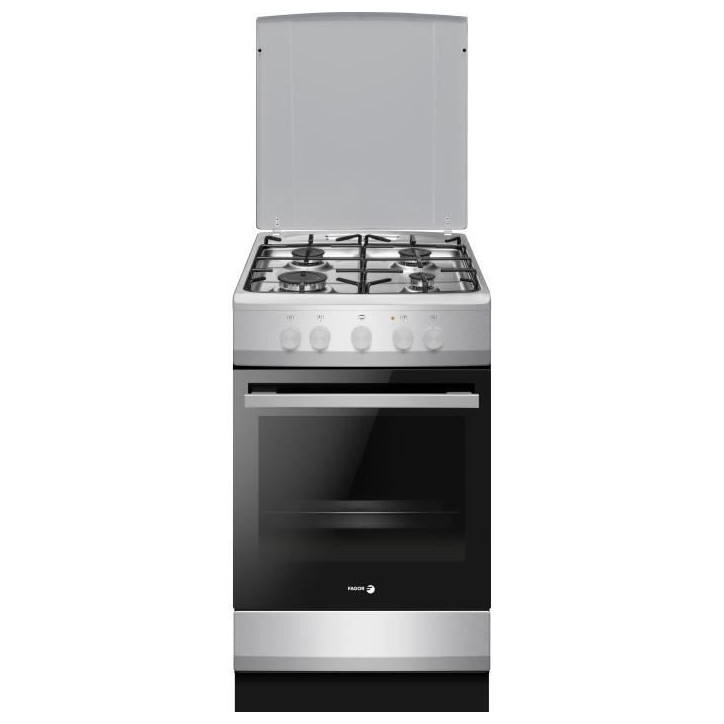 Cuisiniere a gaz - FAGOR-FACG202S - 4 foyers - 74 L - 50 x 60 cm - Silver Cuisiniere a gaz - FAGOR-FACG202S - 4 foyers - 74 L - 50 x 60 cm - Silver