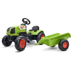 Tracteur a pédales - FALK - Claas avec remorque - Des 2 ans -100% Fab
