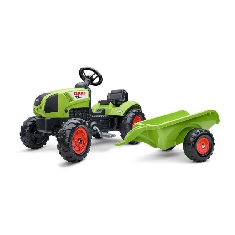 Tracteur a pédales - FALK - Claas avec remorque - Des 2 ans -100% Fab