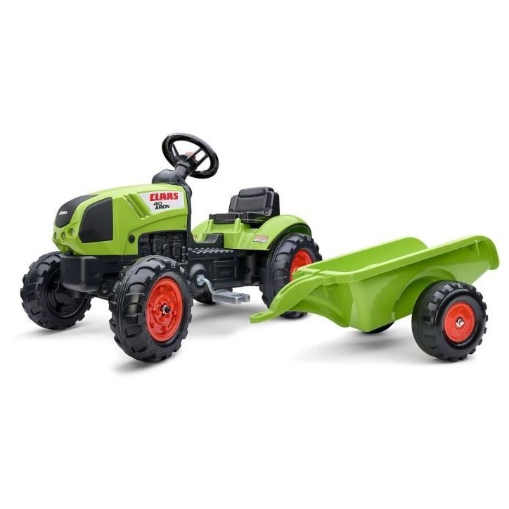 Tracteur a pédales - FALK - Claas avec remorque - Des 2 ans -100% Fabriqué en France -75% de plastique recyclé Tracteur a pédales - FALK - Claas avec remorque - Des 2 ans -100% Fabriqué en France -75% de plastique recyclé