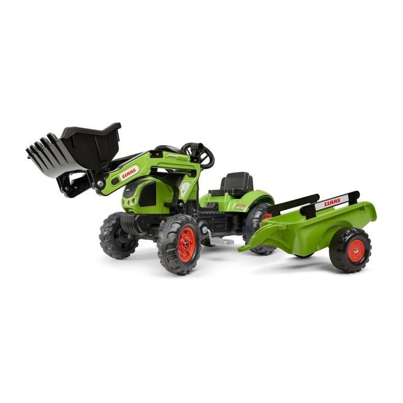 Tractopelle Claas - FALK -Volant directionnel et remorque - Vert - 100