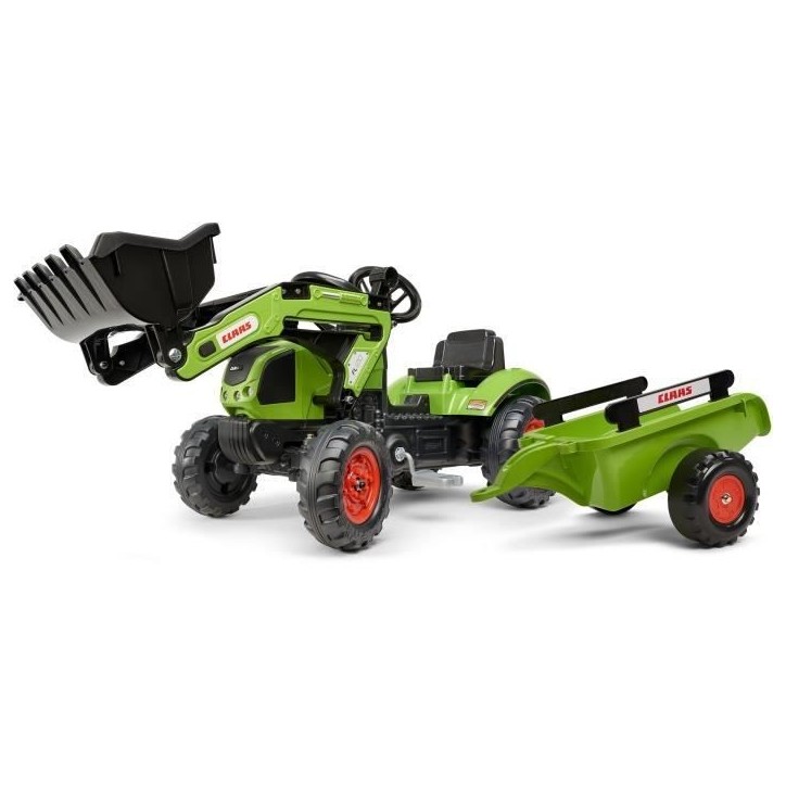 Tractopelle Claas - FALK -Volant directionnel et remorque - Vert - 100% Fabriqué en France - 70% de plastique recyclé - Des 2 Tractopelle Claas - FALK -Volant directionnel et remorque - Vert - 100% Fabriqué en France - 70% de plastique recyclé - Des 2