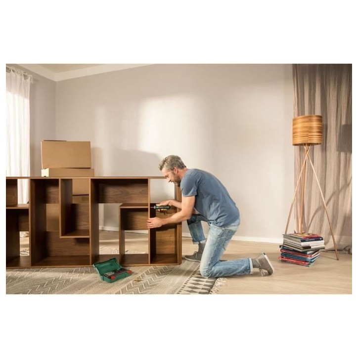 Visseuse sans fil ergonomique Bosch - PushDrive (3,6V - 1,5Ah intégrée, recharge Micro USB, livrée avec 32 embouts de vissage