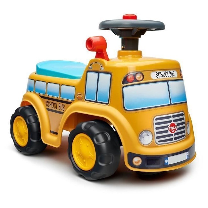 Porteur - FALK - School Bus - Assise ouvrante - Volant directionnel - Des 12 mois - 100% Fabriqué en France Porteur - FALK - School Bus - Assise ouvrante - Volant directionnel - Des 12 mois - 100% Fabriqué en France