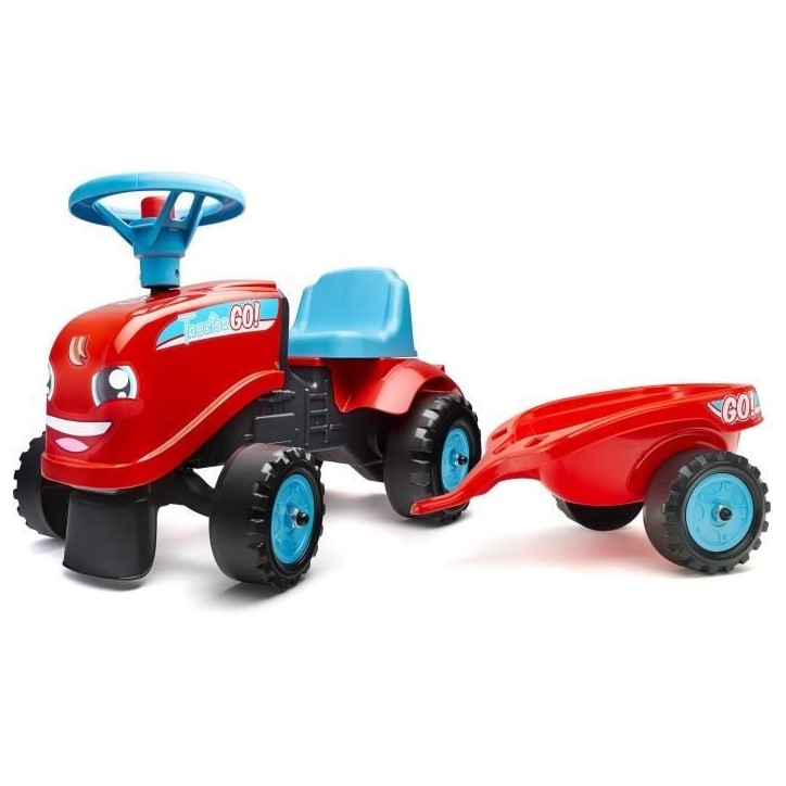 Porteur avec remorque - FALK - Tractor Go! - Des 12 mois - 100% Fabriqué en France - 40% de plastique recyclé Porteur avec remorque - FALK - Tractor Go! - Des 12 mois - 100% Fabriqué en France - 40% de plastique recyclé