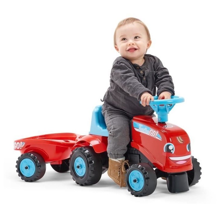 Porteur avec remorque - FALK - Tractor Go! - Des 12 mois - 100% Fabriqué en France - 40% de plastique recyclé Porteur avec remorque - FALK - Tractor Go! - Des 12 mois - 100% Fabriqué en France - 40% de plastique recyclé