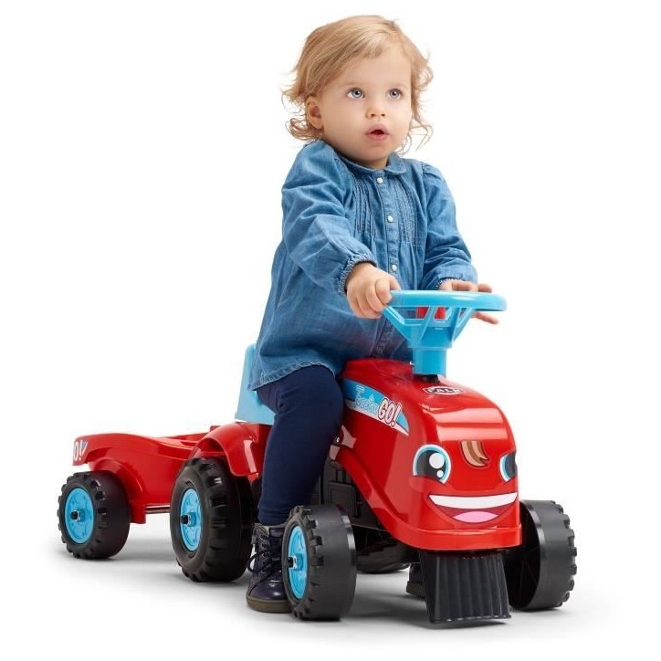 Porteur avec remorque - FALK - Tractor Go! - Des 12 mois - 100% Fabriqué en France - 40% de plastique recyclé Porteur avec remorque - FALK - Tractor Go! - Des 12 mois - 100% Fabriqué en France - 40% de plastique recyclé