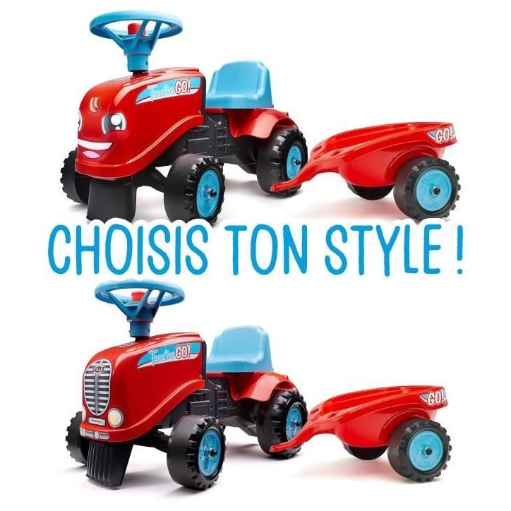 Porteur avec remorque - FALK - Tractor Go! - Des 12 mois - 100% Fabriqué en France - 40% de plastique recyclé Porteur avec remorque - FALK - Tractor Go! - Des 12 mois - 100% Fabriqué en France - 40% de plastique recyclé
