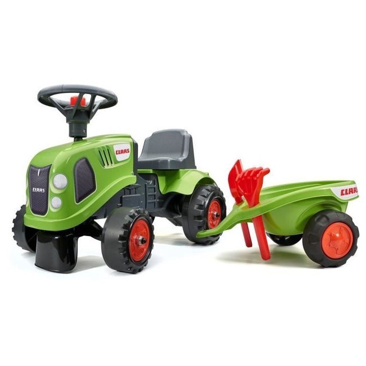 Porteur tracteur Claas avec remorque et accessoires - FALK - Des 12 mois - 100% fabriqué en France - 40% plastique recyclé Porteur tracteur Claas avec remorque et accessoires - FALK - Des 12 mois - 100% fabriqué en France - 40% plastique recyclé