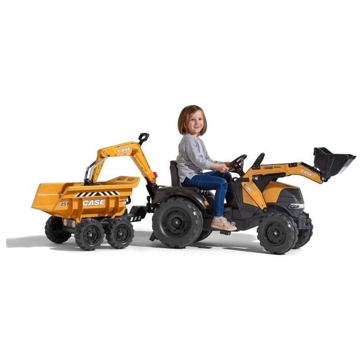 Tractopelle a pédales - FALK - Case CE - Des 3 ans - 100% Fabriqué en France - 50% de plastique recyclé Tractopelle a pédales - FALK - Case CE - Des 3 ans - 100% Fabriqué en France - 50% de plastique recyclé