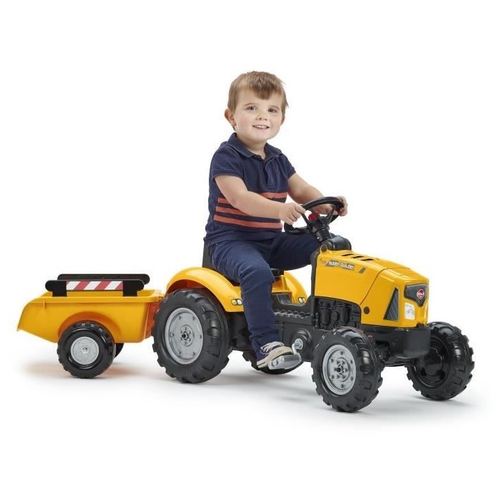 Tracteur a pédales FALK SuperBuilder - capot ouvrant et remorque - pour enfants de 2 a 5 ans Tracteur a pédales FALK SuperBuilder - capot ouvrant et remorque - pour enfants de 2 a 5 ans