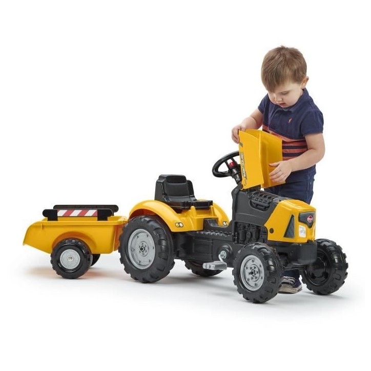 Tracteur a pédales FALK SuperBuilder - capot ouvrant et remorque - pour enfants de 2 a 5 ans Tracteur a pédales FALK SuperBuilder - capot ouvrant et remorque - pour enfants de 2 a 5 ans