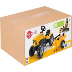 Tracteur a pédales FALK SuperBuilder - capot ouvrant et remorque - po