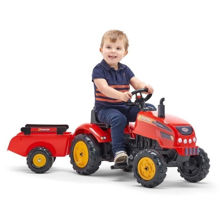 Tracteur - FALK - X-Tractor - Des 2 ans - 100% Fabriqué en France - 50% de plastique recyclé - Capot ouvrant, cheminée et rem Tracteur - FALK - X-Tractor - Des 2 ans - 100% Fabriqué en France - 50% de plastique recyclé - Capot ouvrant, cheminée et rem
