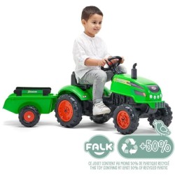 Tracteur a pédales X-Tractor - FALK - Capot ouvrant et Remorque - 100