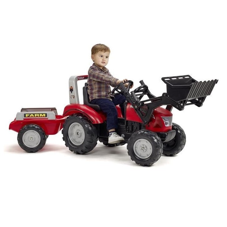 Tractopelle a pédales - FALK - Mc Cormick avec remorque - Des 3 ans - 100% Fabriqué en France - 50% de plastique recyclé Tractopelle a pédales - FALK - Mc Cormick avec remorque - Des 3 ans - 100% Fabriqué en France - 50% de plastique recyclé